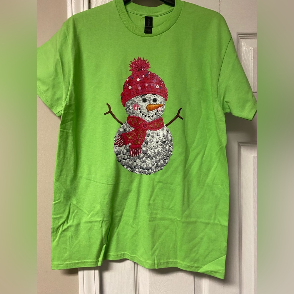 Christmas Green Snowman T-Shirt